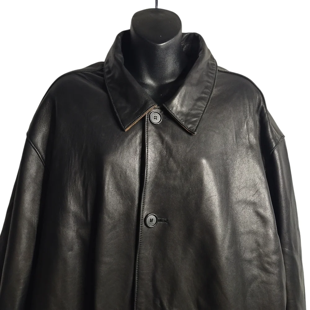 Weatherproof Men's Black Brown Reversible Leather Jacket Size XXL